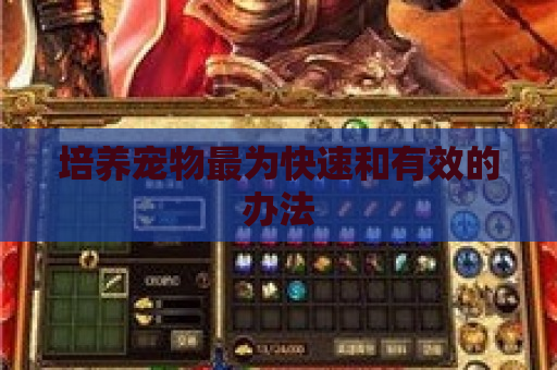 培养宠物最为快速和有效的办法