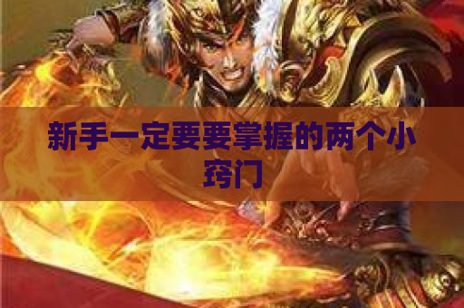 新手一定要要掌握的两个小窍门